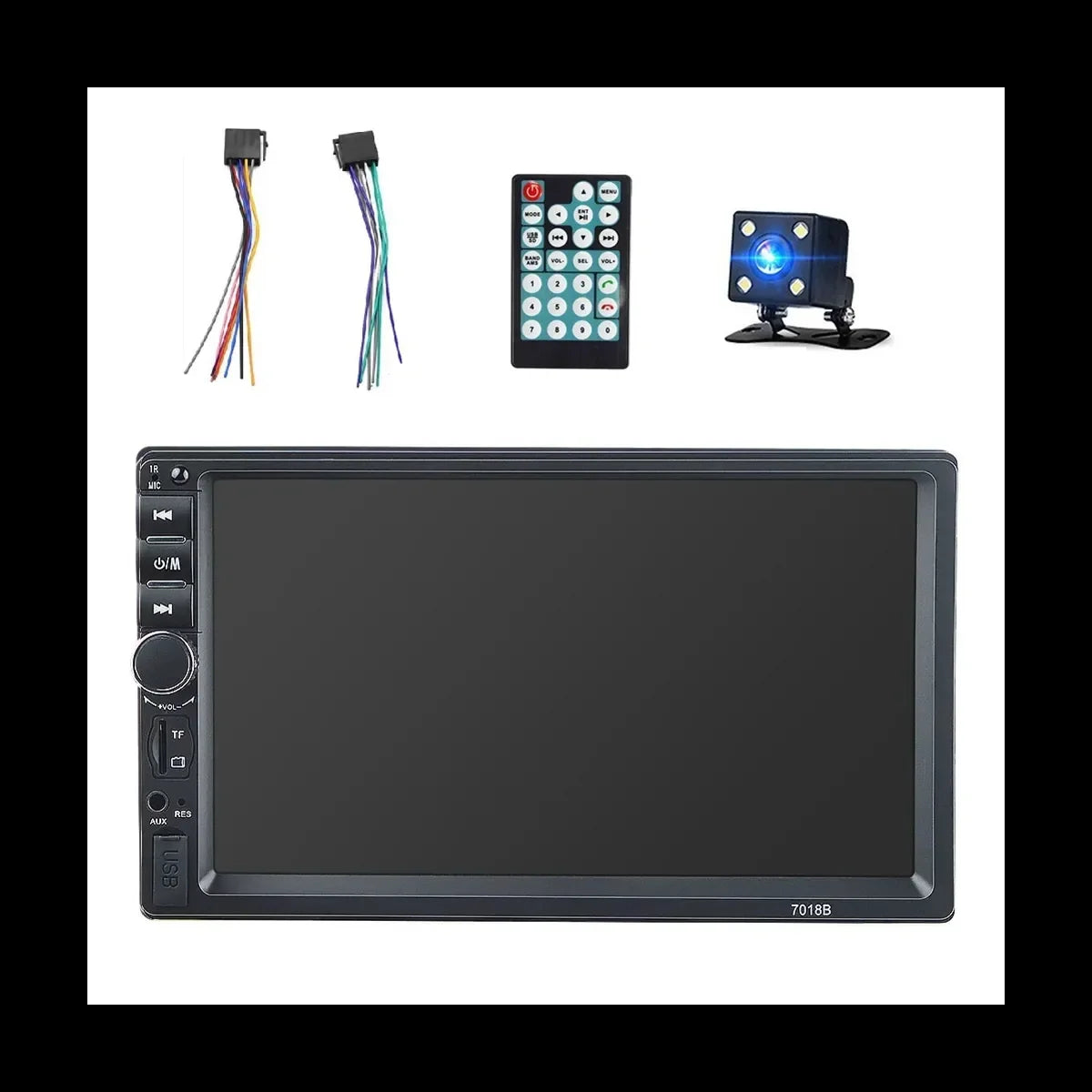 Car Radio Double Din Car Stereo 7"  Touch Screen in-Dash Head Unit with Bluetooth Support Mirror Link/////  +Rear View Camera& Remote Control