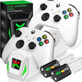 Xbox Controller Charger,Xbox Charging Station Dock with 2x2550mAh Rechargeable Battery Packs for Xbox One/Series | Controller Accessories-White