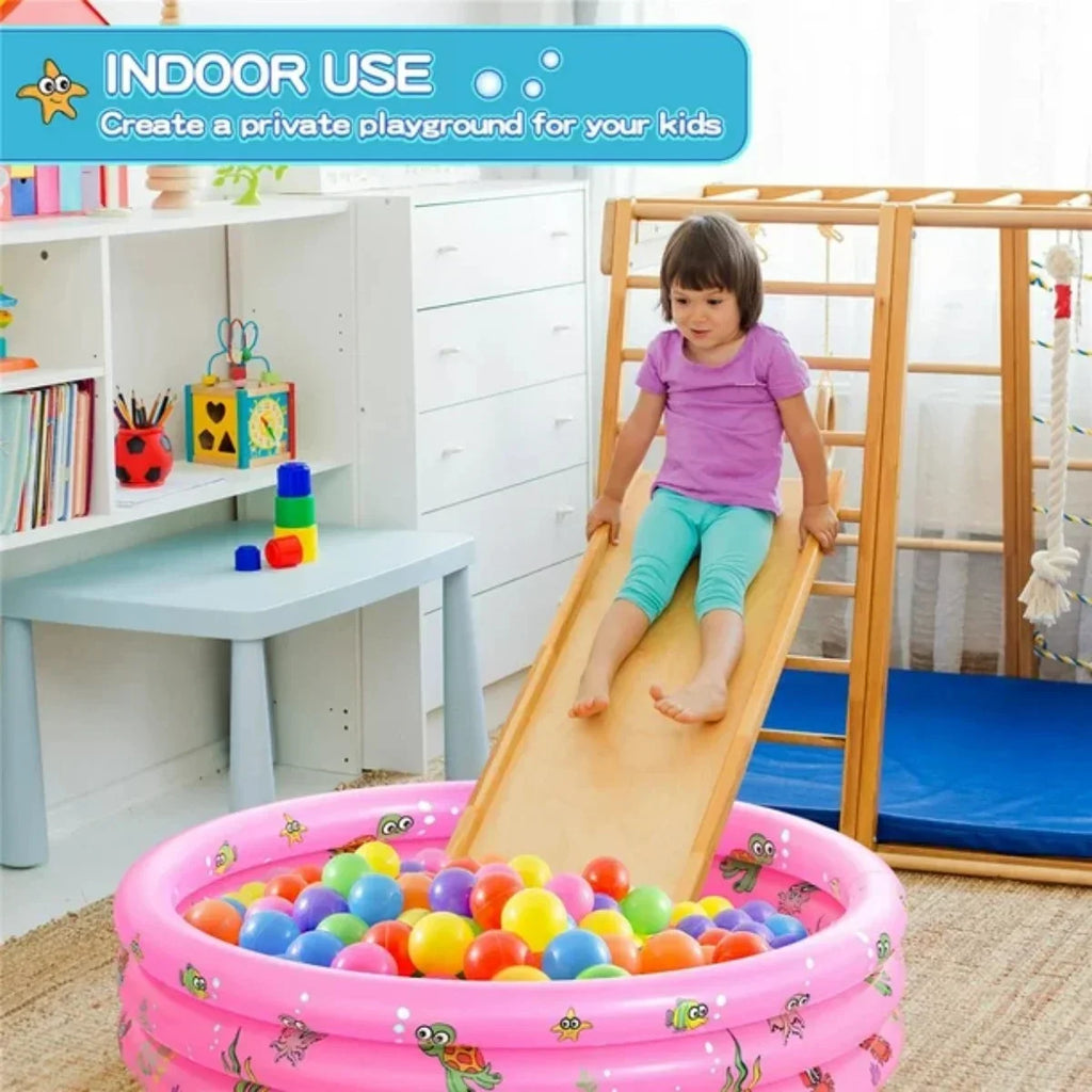 Inflatable Baby Pool,Swimming Pool for Kids,Toddler 3 Rings Blow Up  Round Padding Pool for Babies Outside Family 51"x13" (Pink)