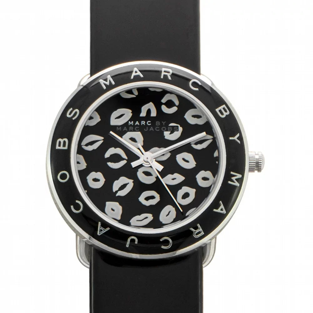 Marc By Marc Jacobs Women's Amy Lips Black Leather Watch 36MM
