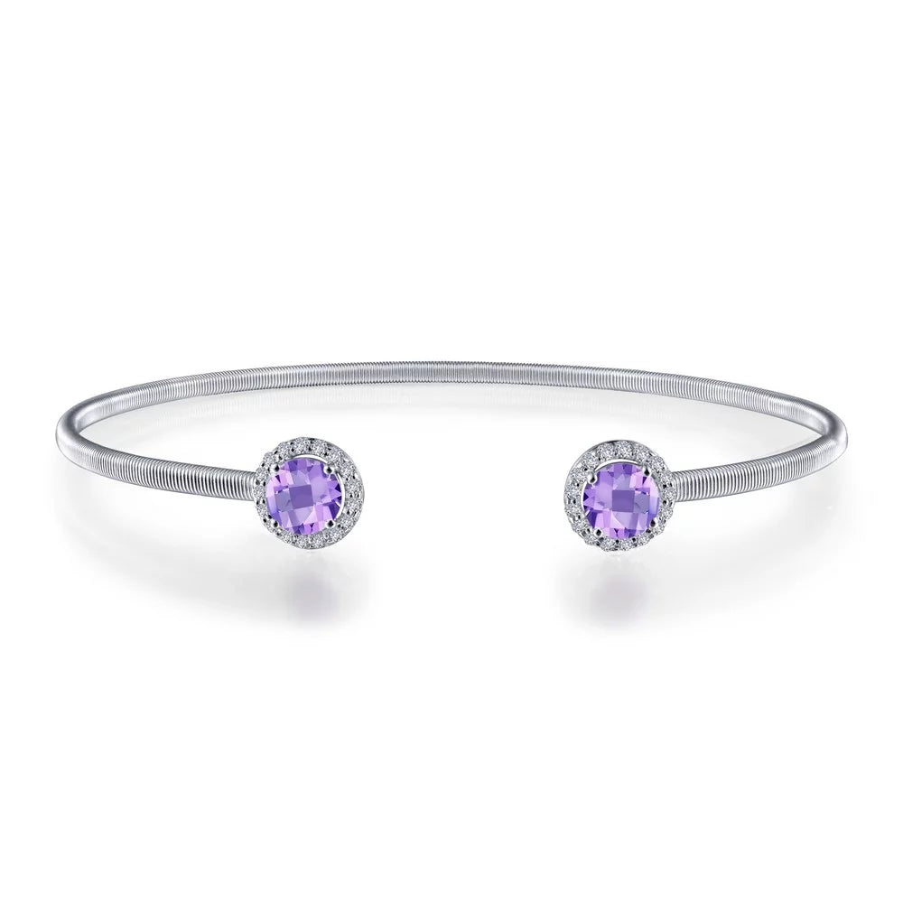 Lafonn Birthstone Sterling Silver Platinum Plated Lassire  Bracelet (Appx : 1.26 cts.)