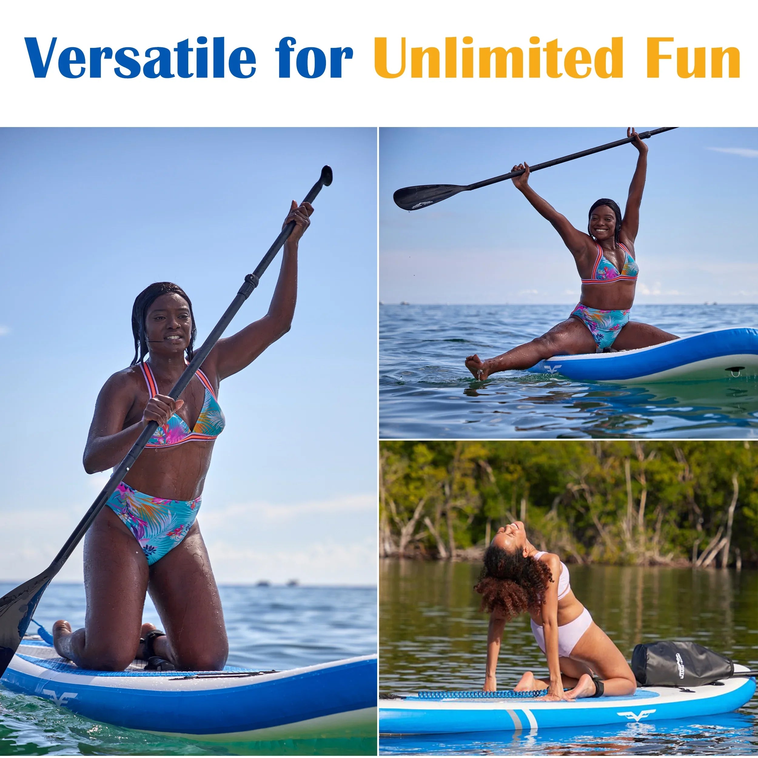 Blue Stream 10' Stand Up Paddle Board with Premium  Accessories & Backpack, Non-Slip Deck, Waterproof Bag, Leash Paddle, and Hand Pump