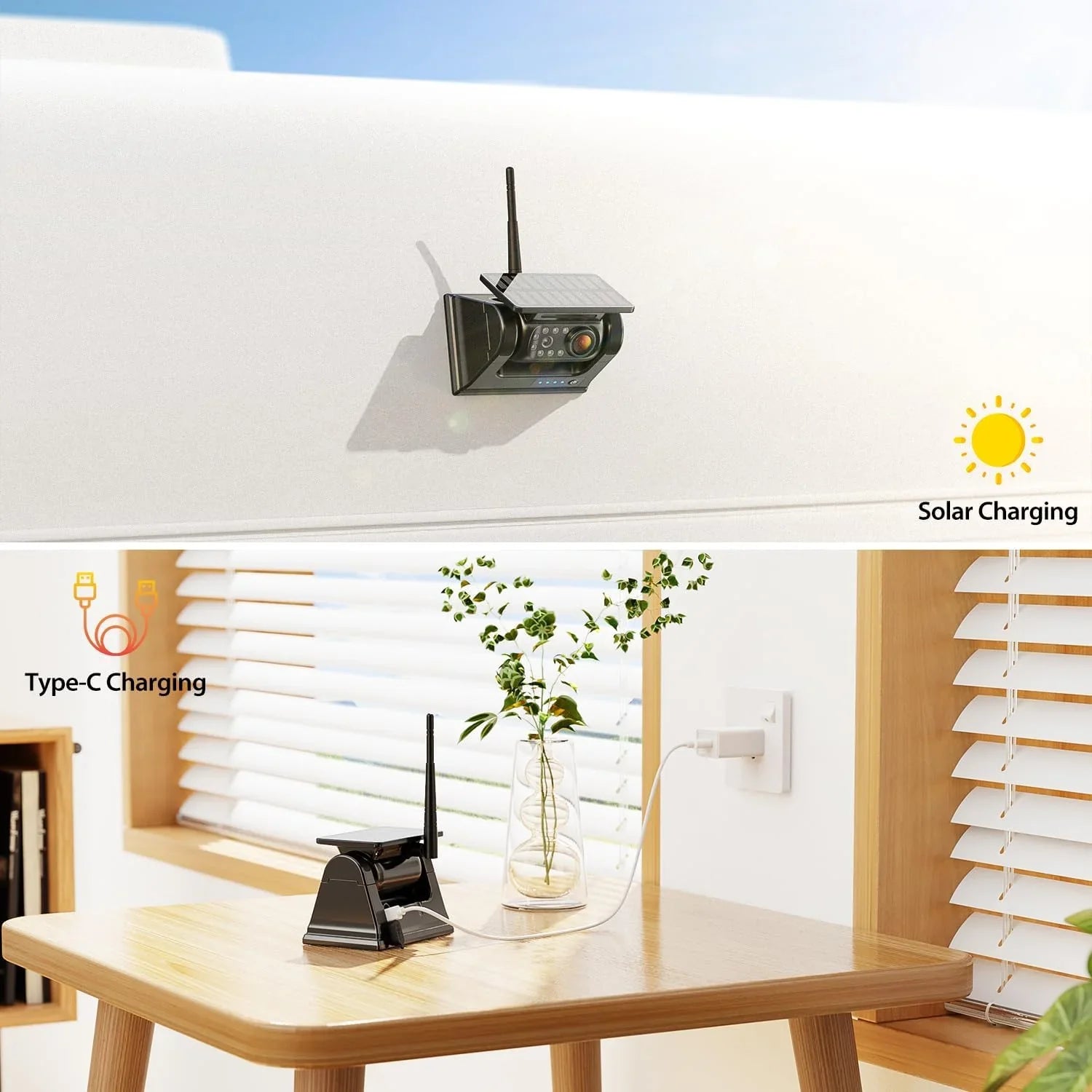 xRoose Magnetic Solar Wireless Backup Camera 5'' 1080P Monitor No Drilling 2-Min Installation  Night Vision Waterproof Rear View Camera