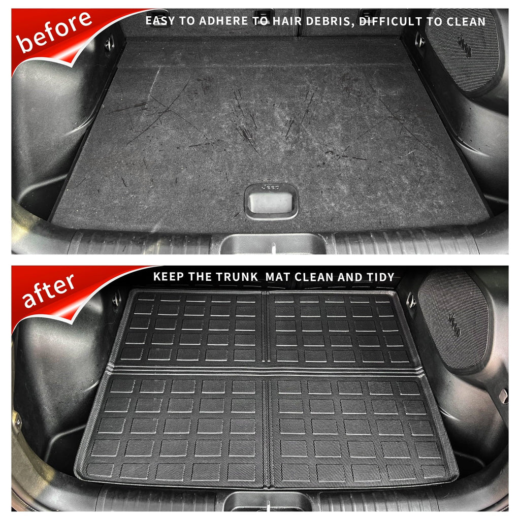 Cargo Mat Compatible with 2019-2023 Jeep Cherokee Trunk Mat Cargo Liner  All Weather Trunk Liner 2022 Cherokee Accessories (Trunk Mat)