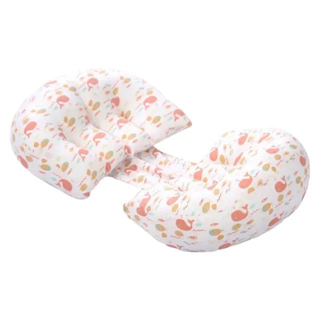 U-Shaped Pregnancy Pillow, 100% Cotton, 56x34, Blue/Pink