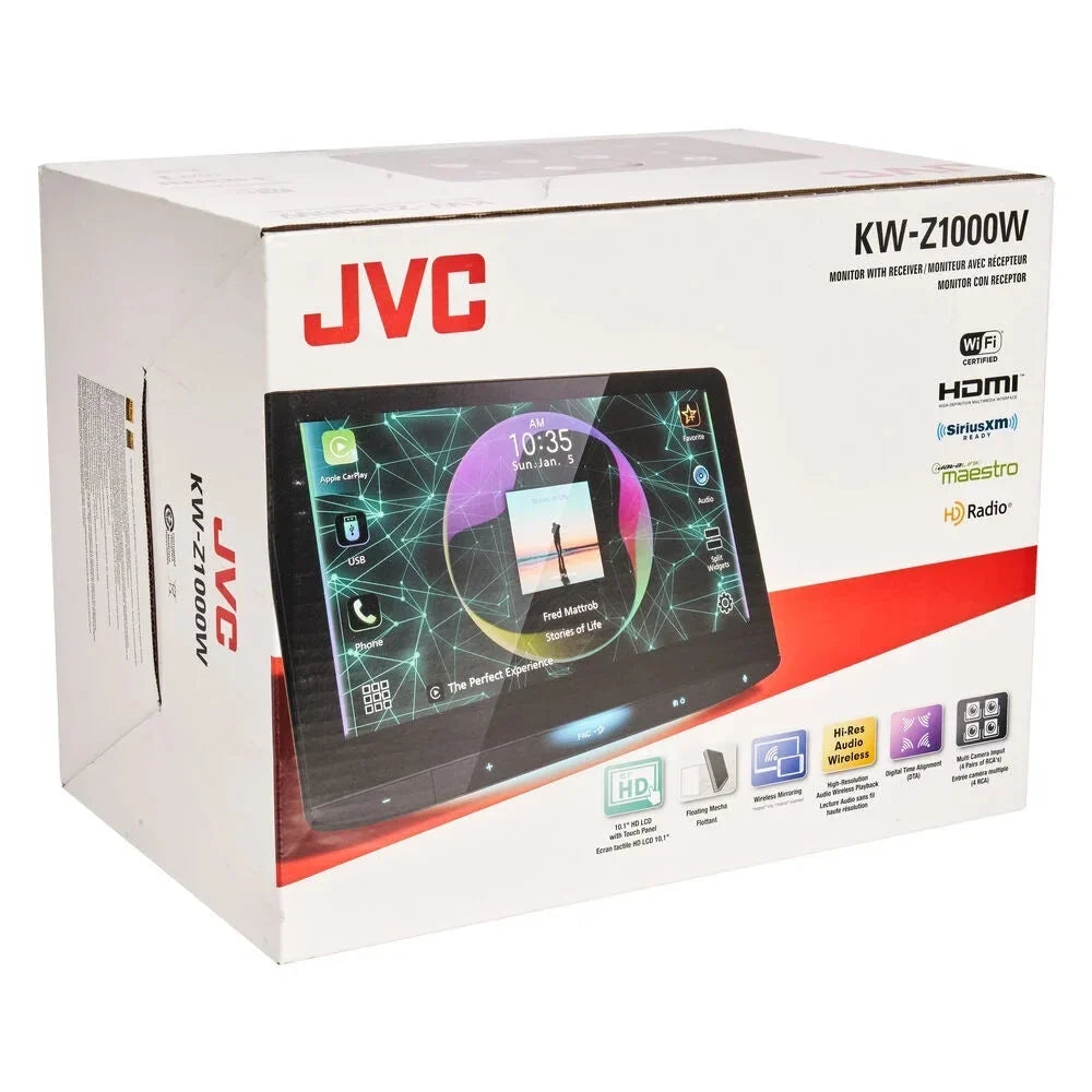 Jvc - 10.1"  Floating Digital Multimedia Receiver with Bluetooth Apple CarPlay and Android Auto