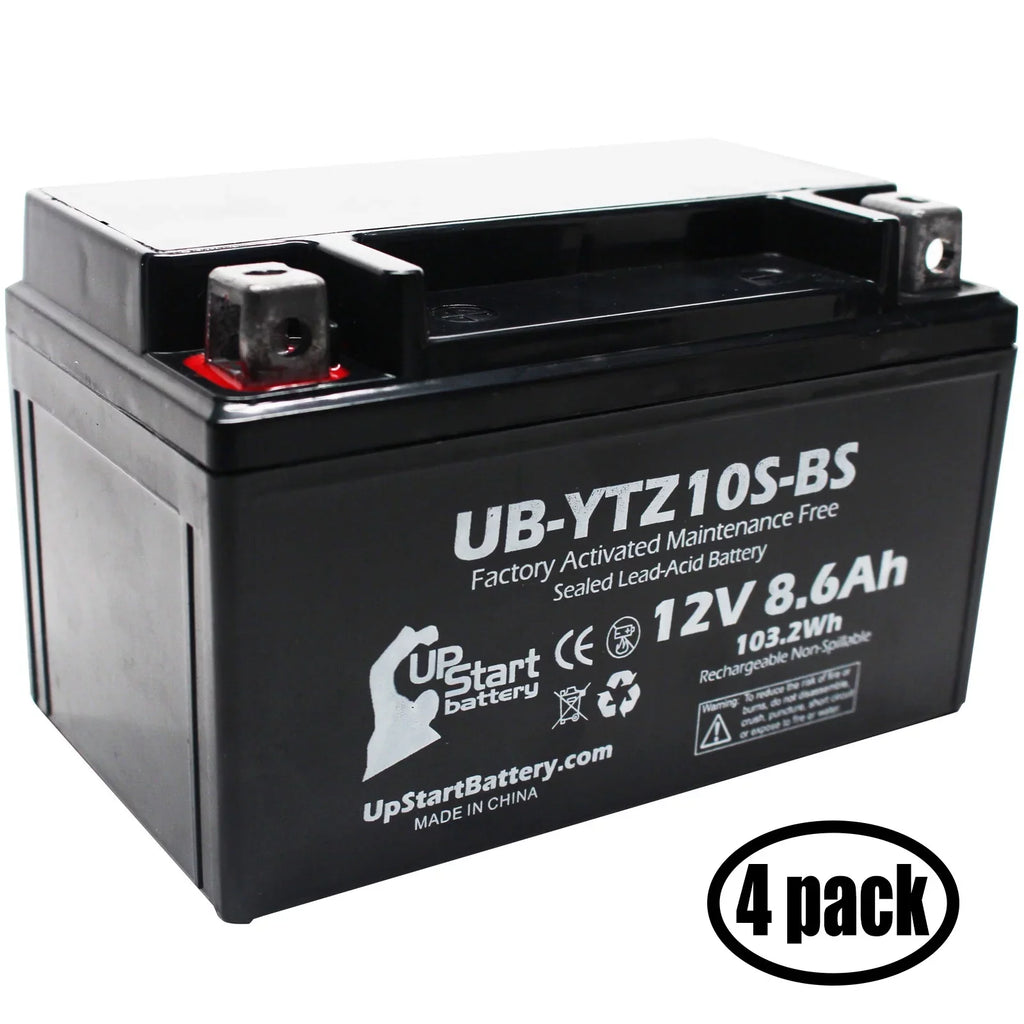 4-Pack UpStart Battery Replacement for 2011 Yamaha Maxam 250CC Factory Activated, Maintenance Free, Scooter Battery - 12V, 8.6Ah, --