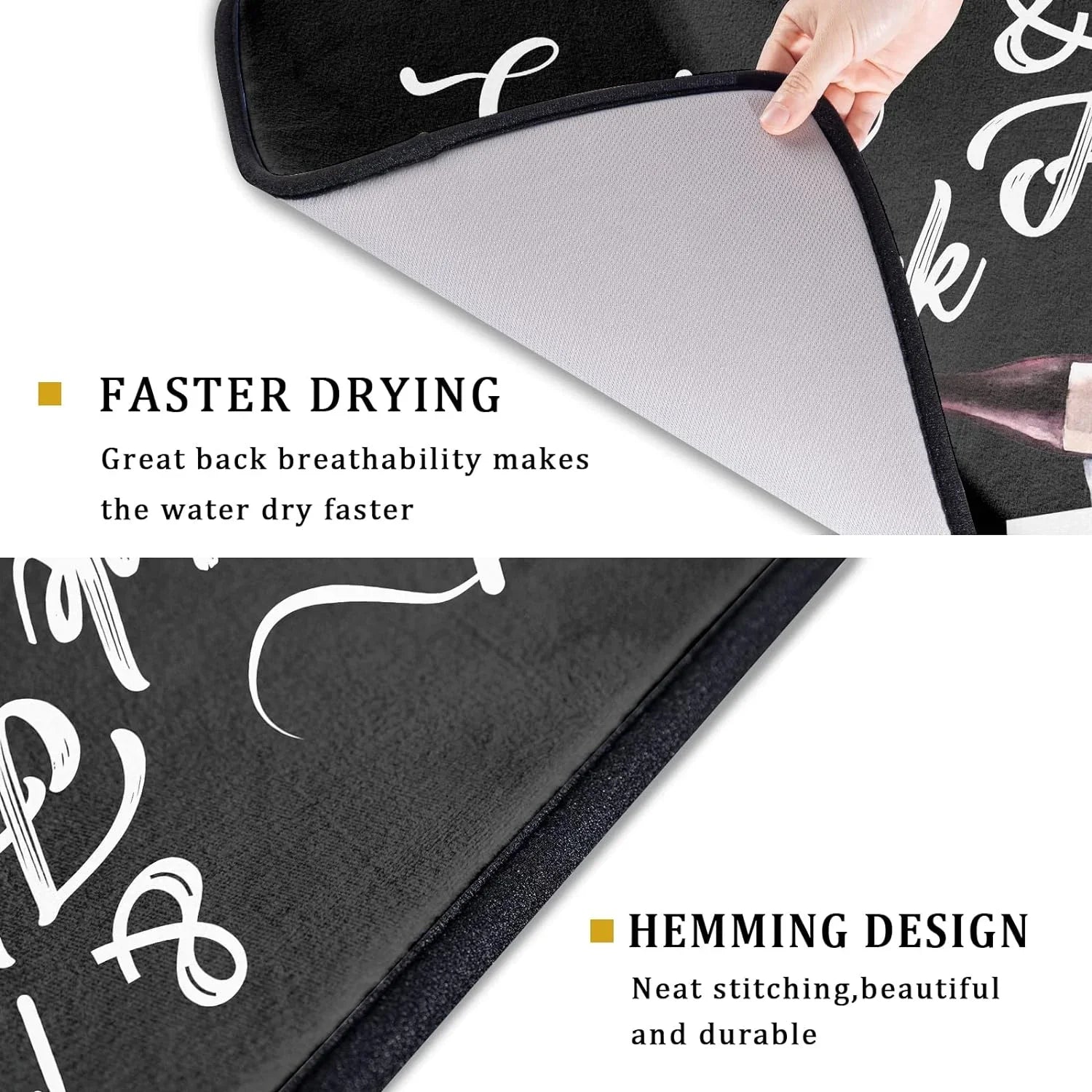 Wellsay Bistro Fat Chef Dish Drying Mat 18x24 Anti Fatigue Wine Plump Italian Red Glass Drainer Mat Black White Chubby Pasta Cook Check Dishes Pad Buffalo Plaid Dish Drainer Rack Mats Kitchen Decor