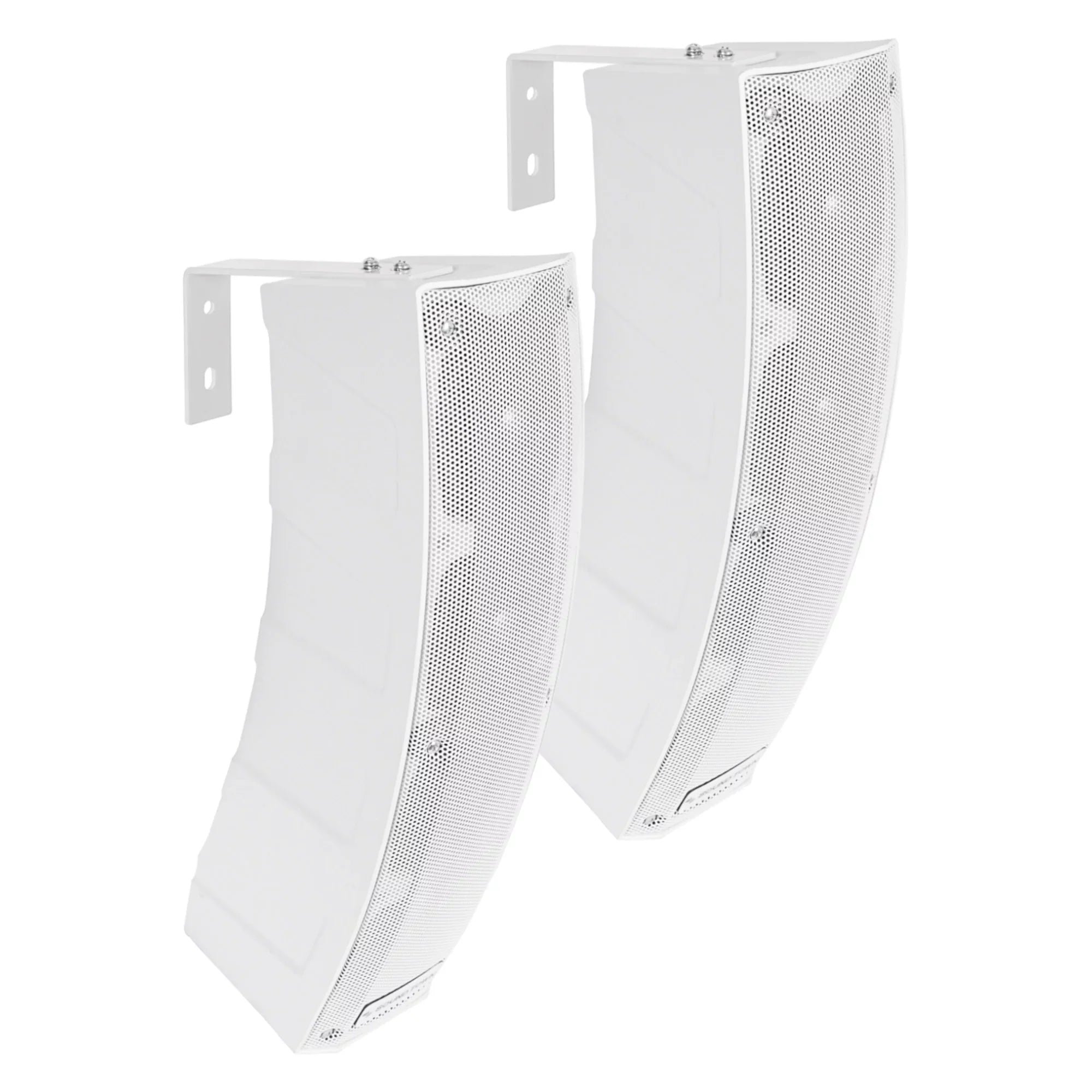 Sound Town 2-Pack 250W Passive Column Array Speakers with 4  4“ Woofers, Wall-Mount Brackets for Installation, Event, Church, Conference, Lounge, White (-)