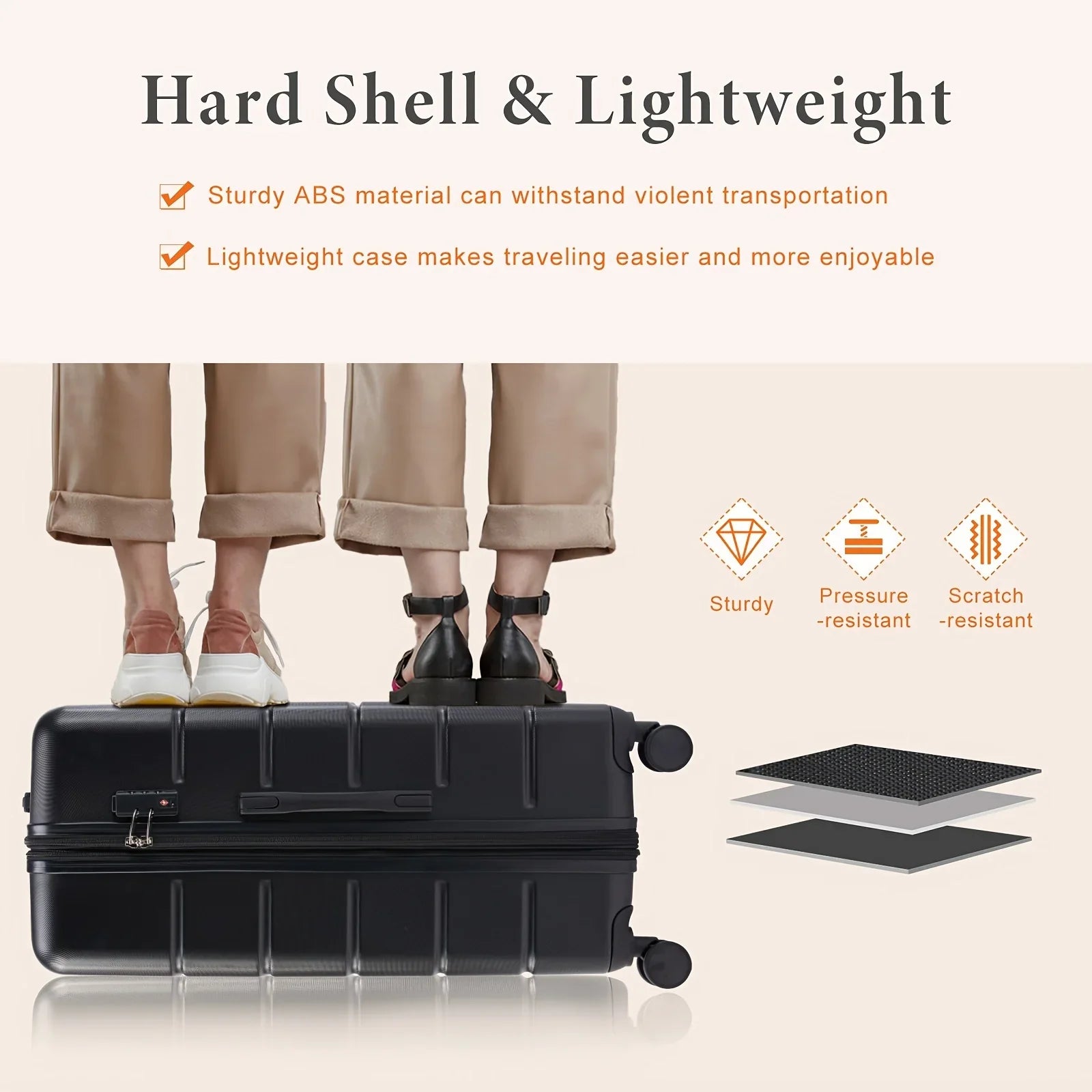 Lightweight Carry-On Trolley Suitcase –  Lock, Durable Double Spinner Wheels – Secure & Convenient Travel Case for Jetsetters