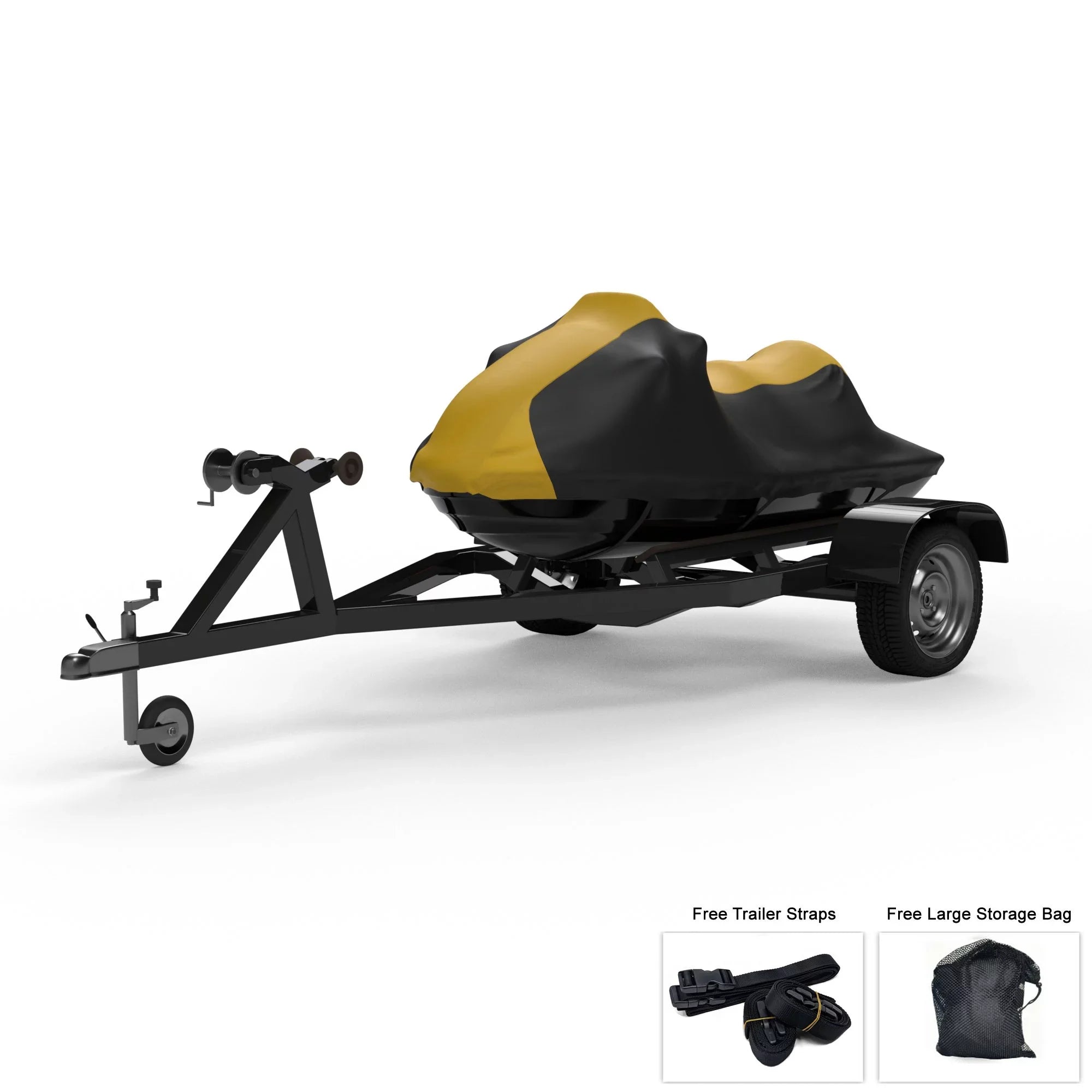 Weatherproof Jet Ski Cover For   2000-2003 -  / Black Color - All Weather - Trailerable - Protects from Rain, Sun,  Rays, And More! Includes Trailer Straps And Storage Bag