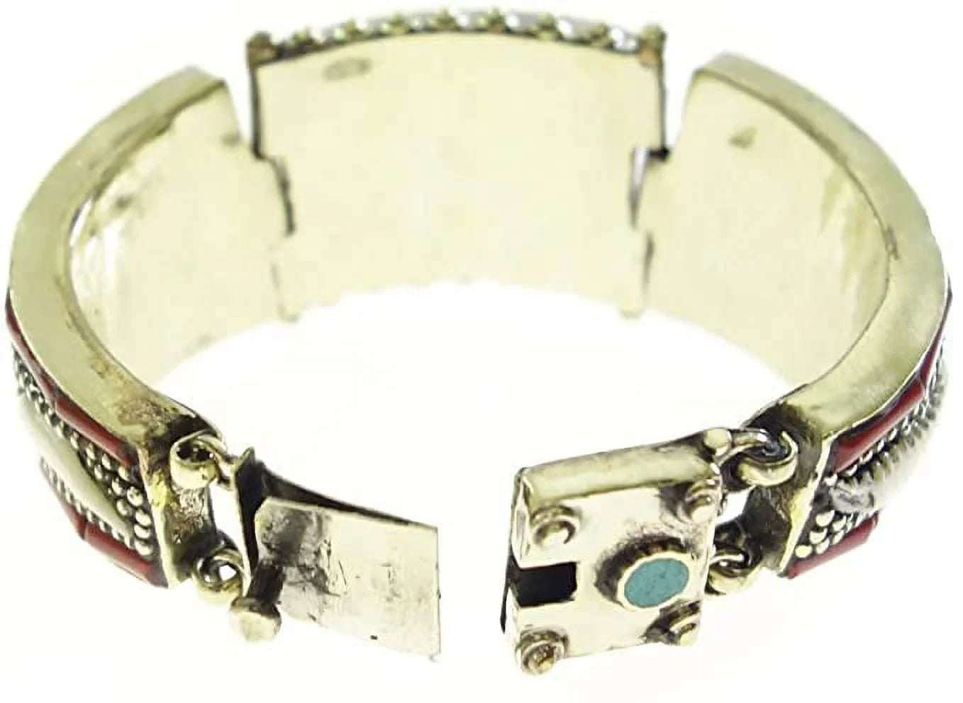 Tibetan silver, coral gemstone & shell design handmade designer cuff bracelet for women & men, tribal gypsy style oxidized silver handmade fashion cuff bracelet jewellery