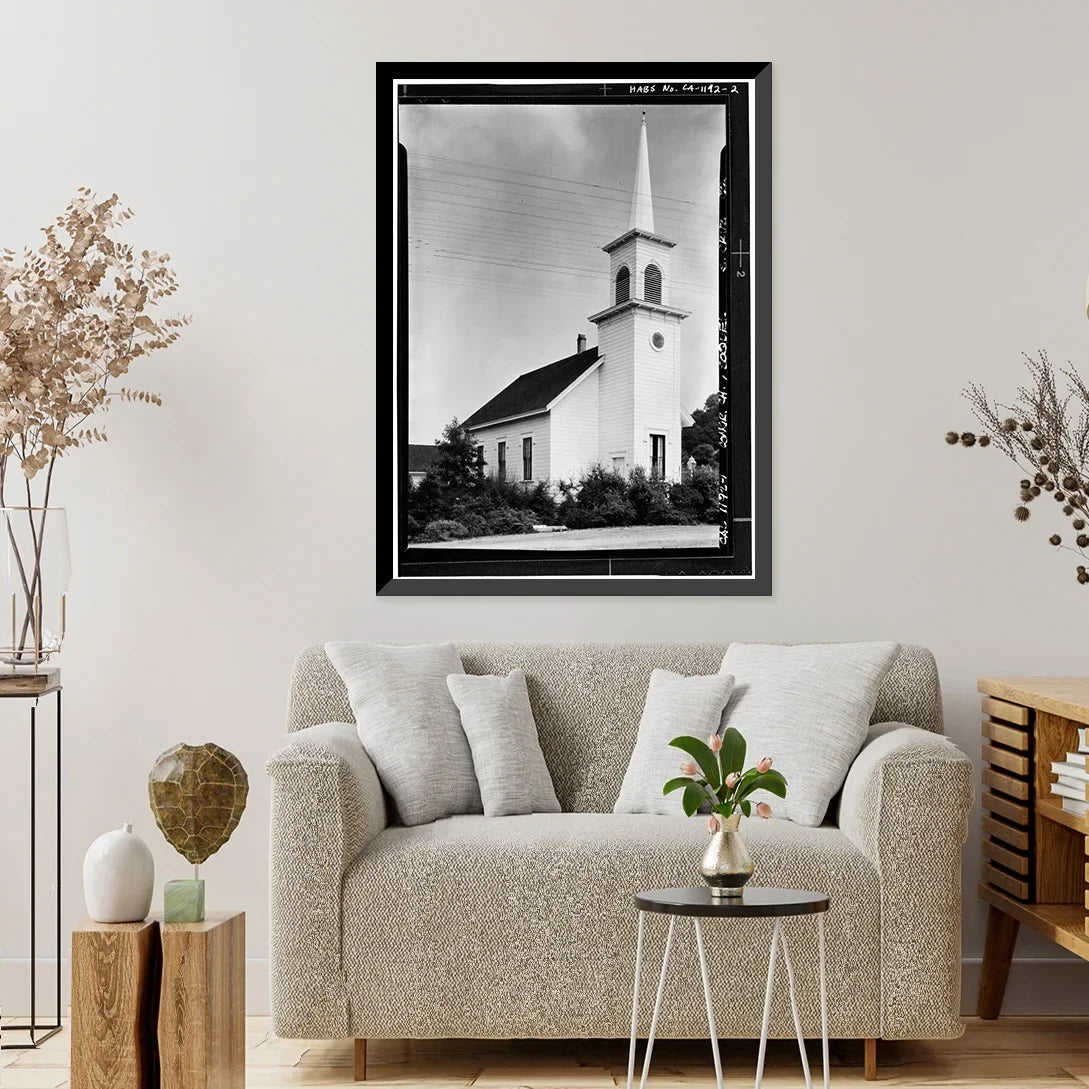 Historic Framed Print, Congregational Church, Soquel, Santa Cruz County,  - 2, 17-7/8" x 21-7/8"
