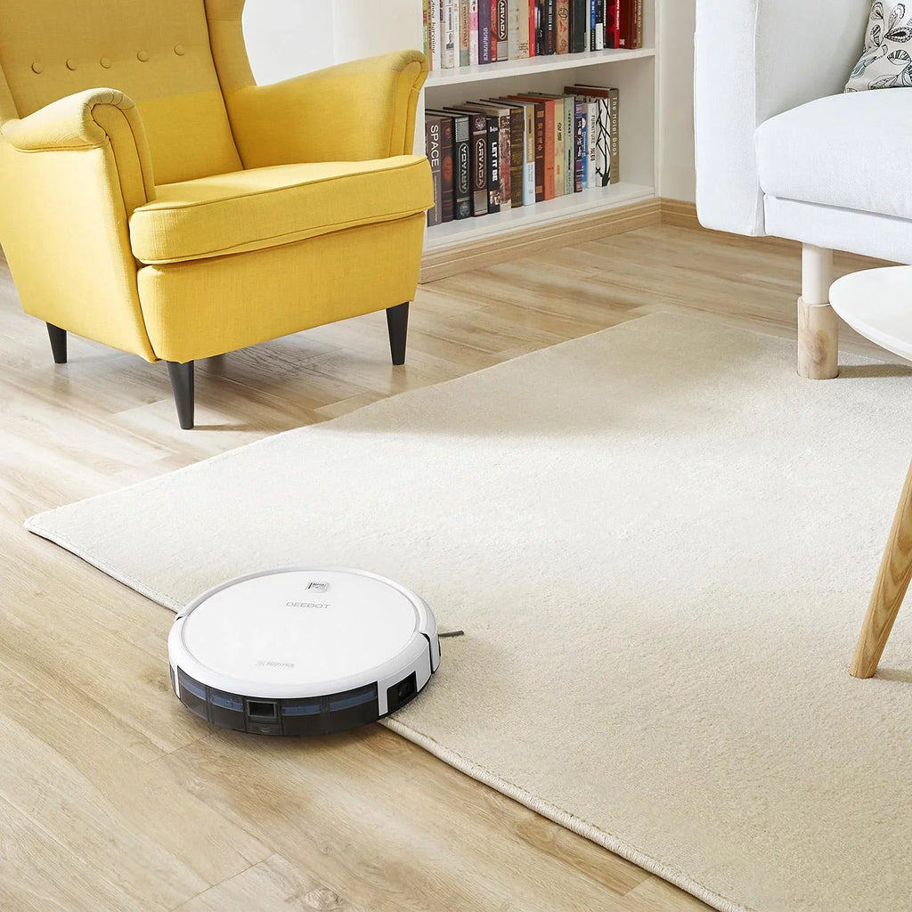 deebot n79w+ robotic vacuum cleaner with max power suction,+ 2 year warranty, up to 110 min runtime, hard floors & carpets, works with alexa, app controls, self-charging, quiet