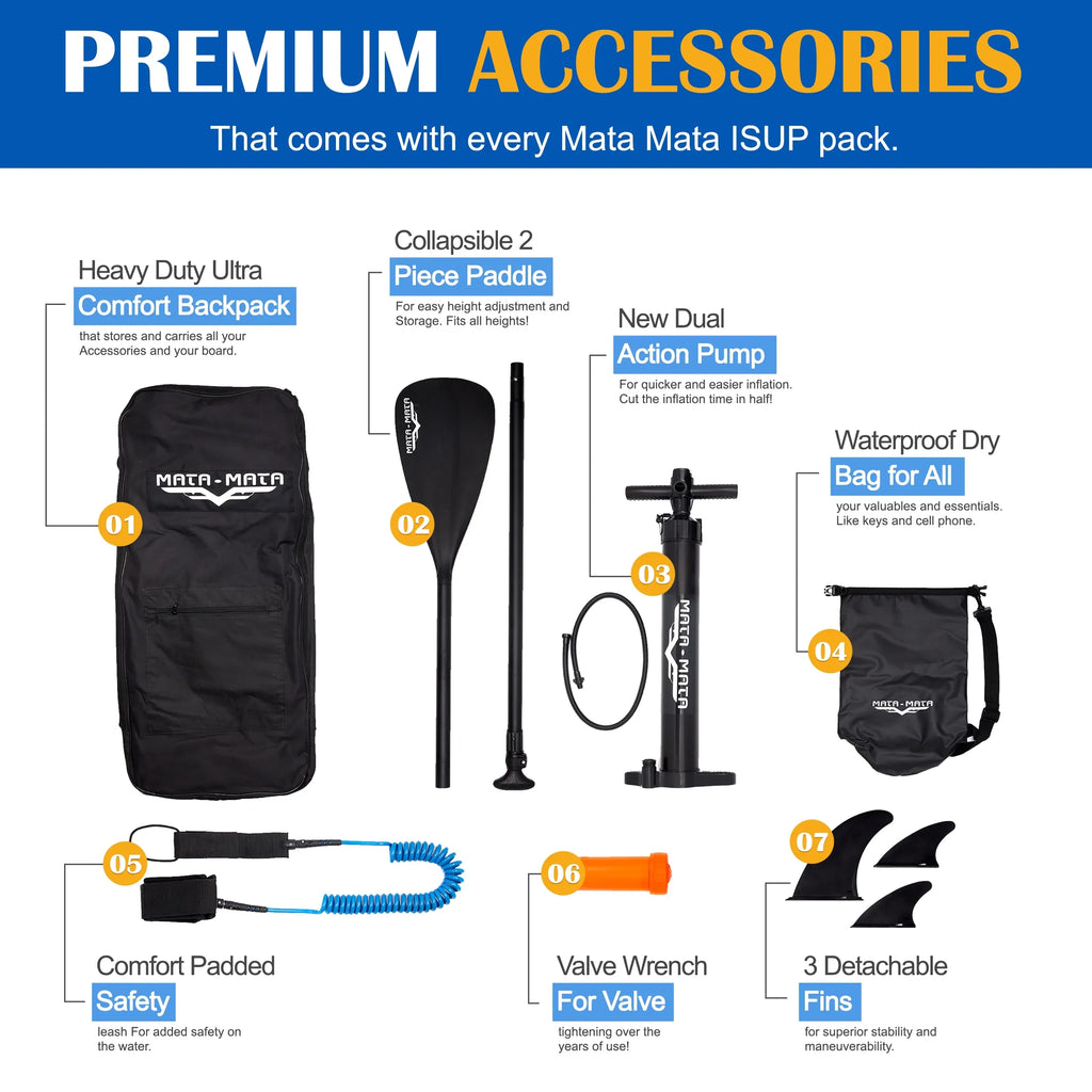 Blue Stream 10' Stand Up Paddle Board with Premium  Accessories & Backpack, Non-Slip Deck, Waterproof Bag, Leash Paddle, and Hand Pump