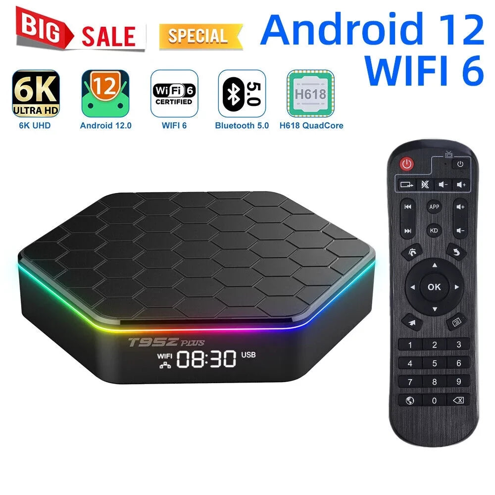 Quad Core 8K  Video 64GB Memory 6K Stream Player 2023  Plus Smart Android 12.0  Box