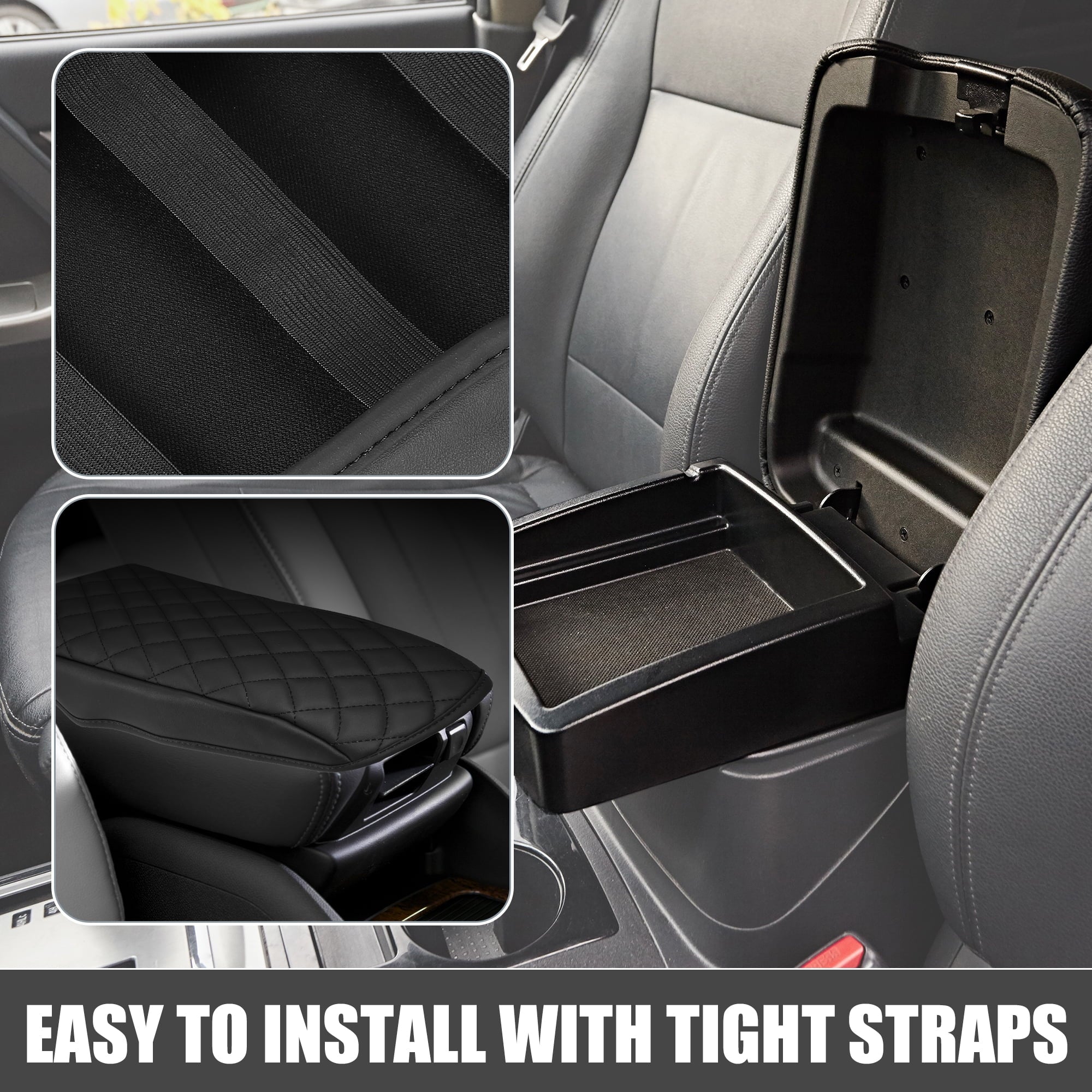 Unique Bargains Car Center Console Pad Waterproof Armrest Seat Box Cover Protector for Ford Bronco Sport 2020-2023 Black
