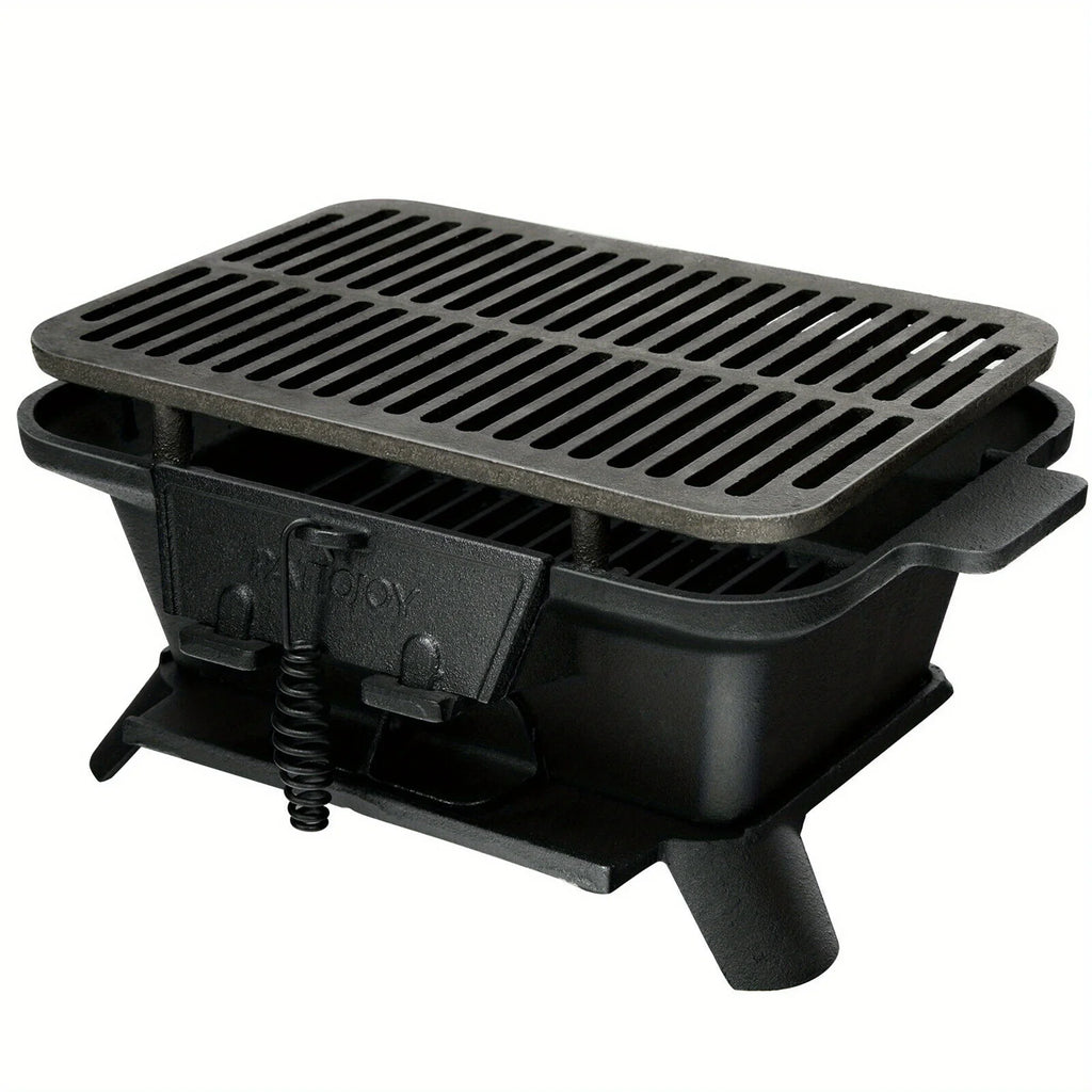 Heavy Duty Cast Iron Charcoal Grill Tabletop  Grill Stove for Camping Picnic