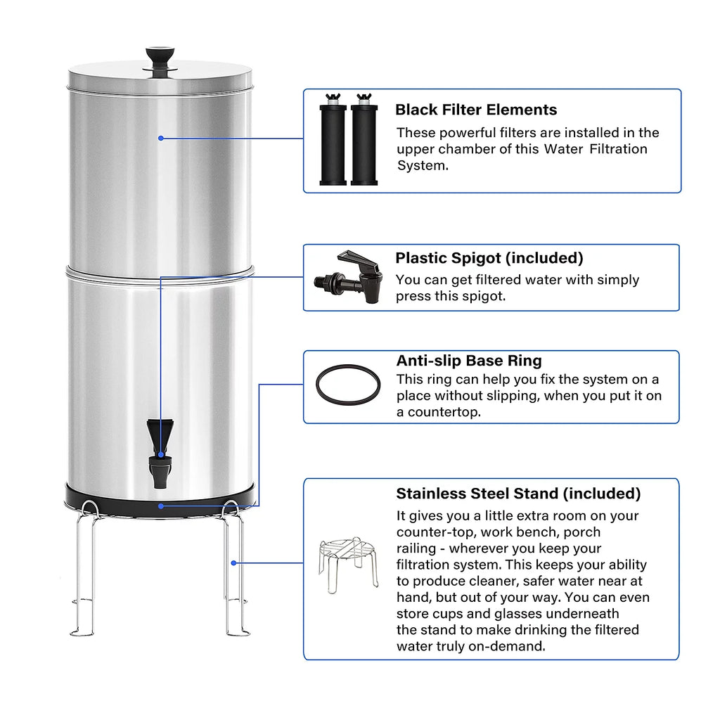 Tomshoo Water Filter System Purify Water for Camping Hiking Emergency Preparedness