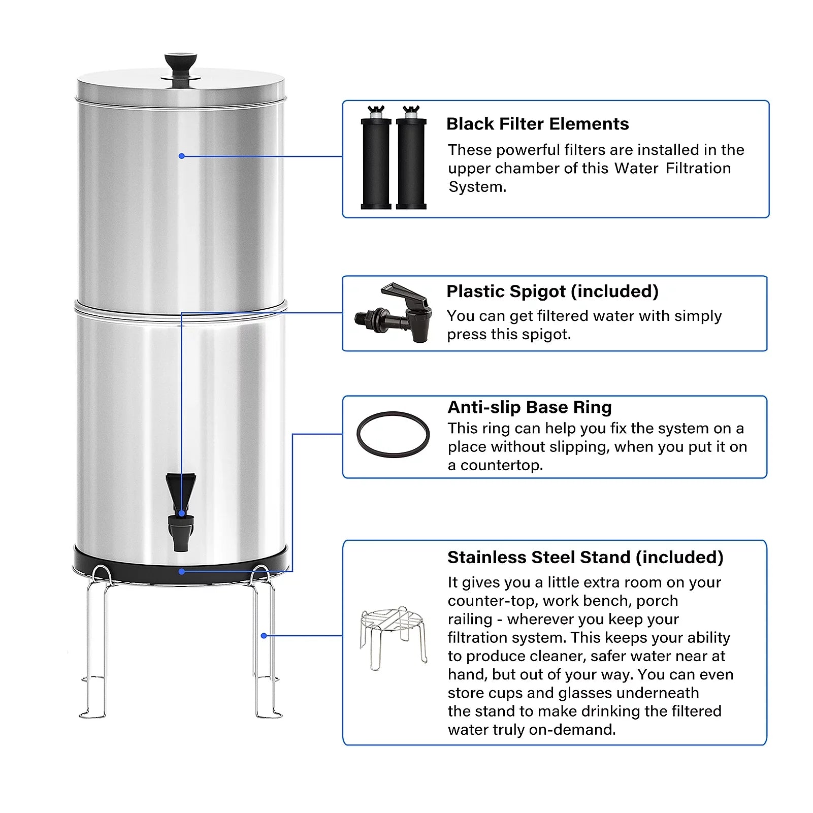 Tomshoo Water Filter System Purify Water for Camping Hiking Emergency Preparedness