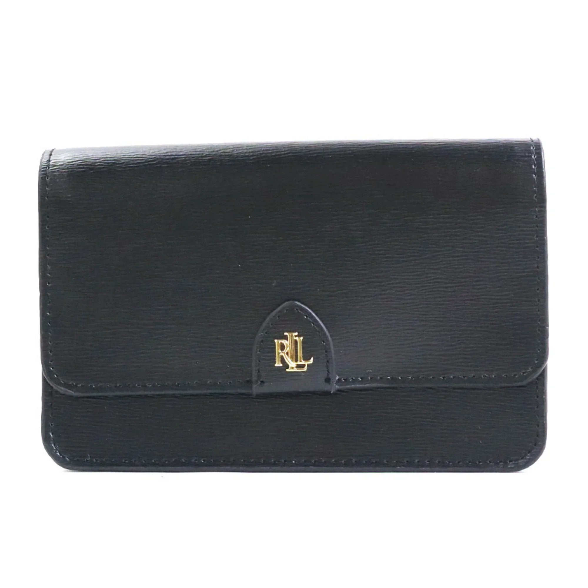 Pre-Owned   Lauren Ralph waist bag belt leather black gold ladies r9529f (Good)