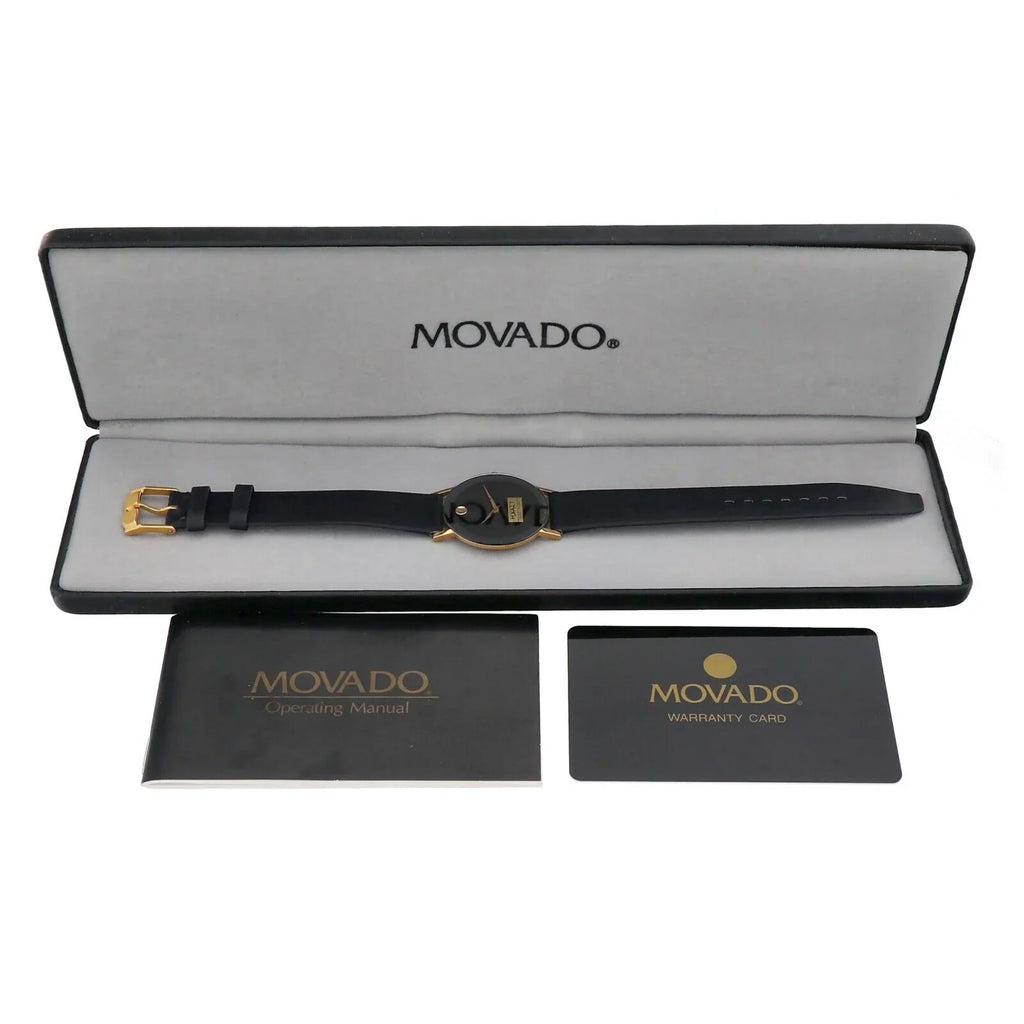 Movado 87.40.882L Museum Hyatt Ultra-Thin 30mm Leather Quartz Wrist Watch