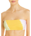 Space Women's Beach Wave Bandeau Bikini Tops, Yellow, -Small