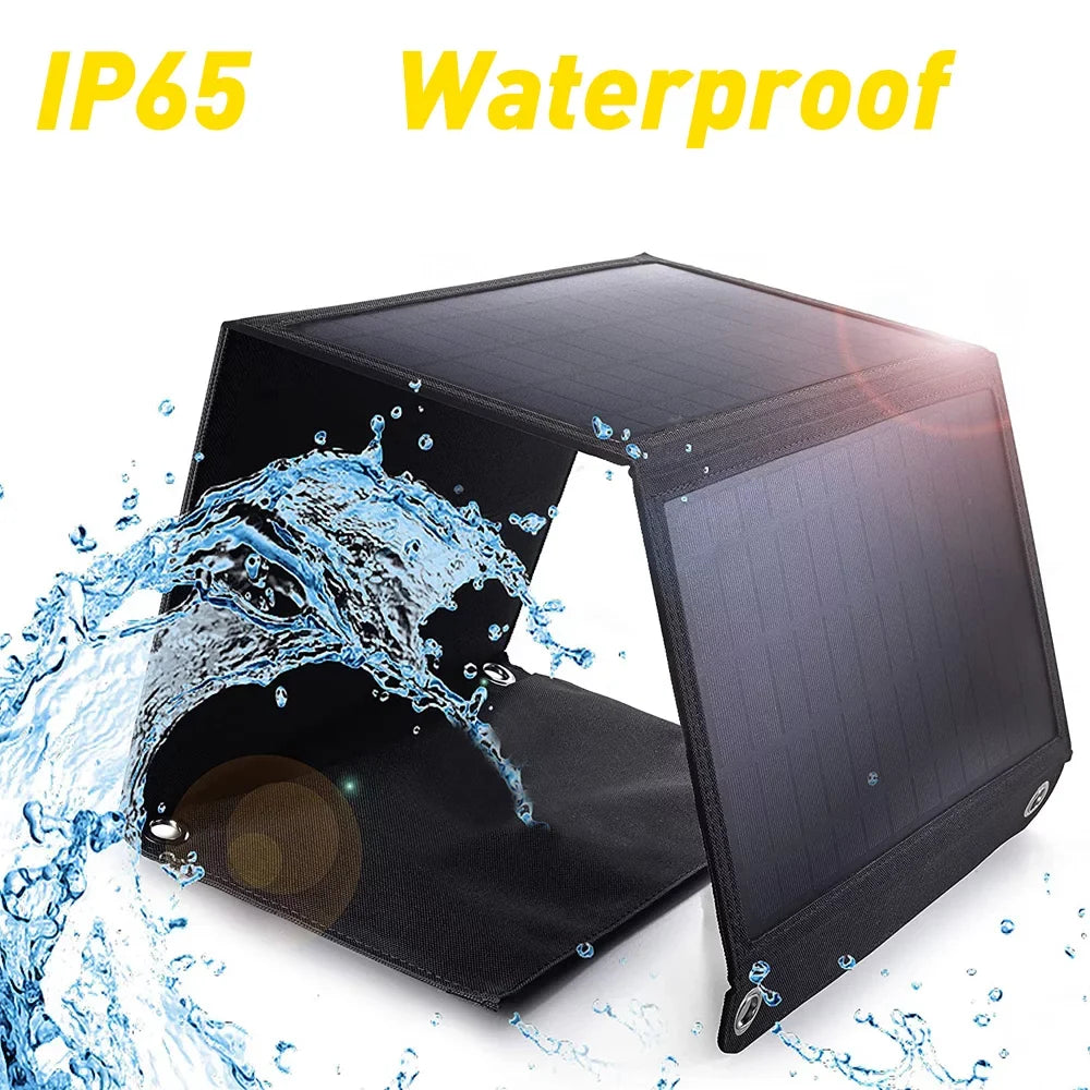 80W Outdoor Foldable  Solar Panel Power Bank for Camping Hiking