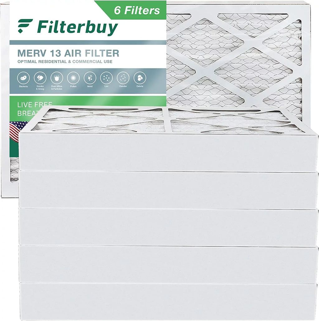 Filterbuy 8x20x4  13 Pleated   Furnace Air Filters (6-Pack)