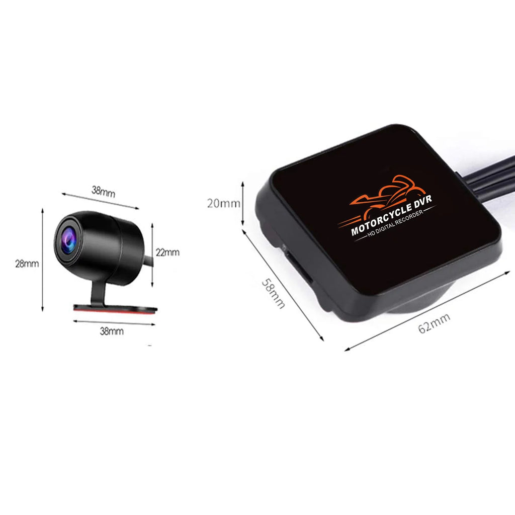 1080P No Screen Motorcycle Dash Cam, WiFi Night Vision 130° Wide Angle Front & Rear Camera 2 Channels Video Driving Recorder, Loop Recording, -sensor