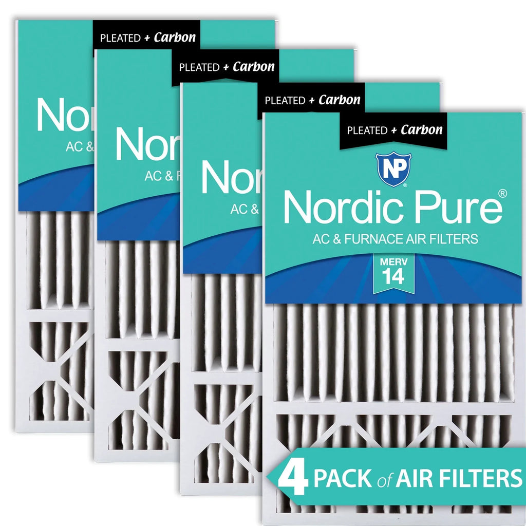 16x25x5 (4 3/8) Honeywell Replacement Air Filters  14 Plus Carbon 4 Pack