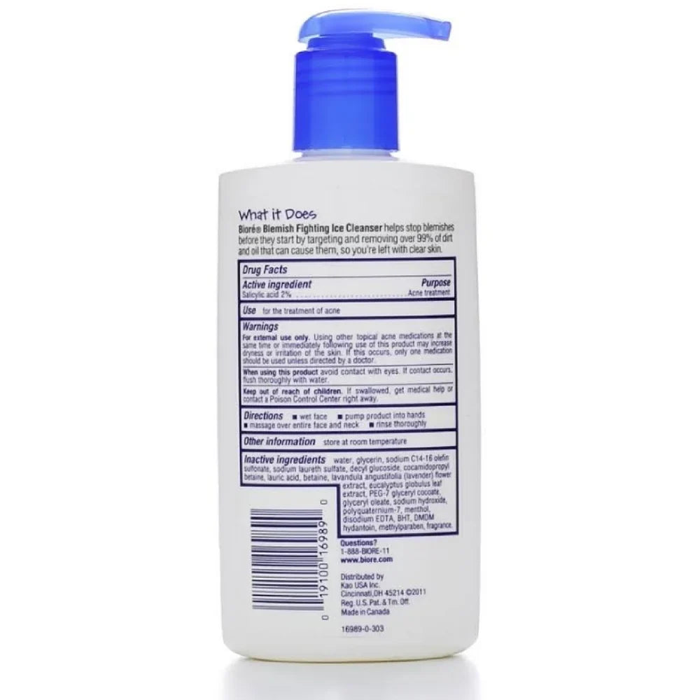 Biore Blemish Fighting Ice Cleanser 6.77 oz (Pack of 2)