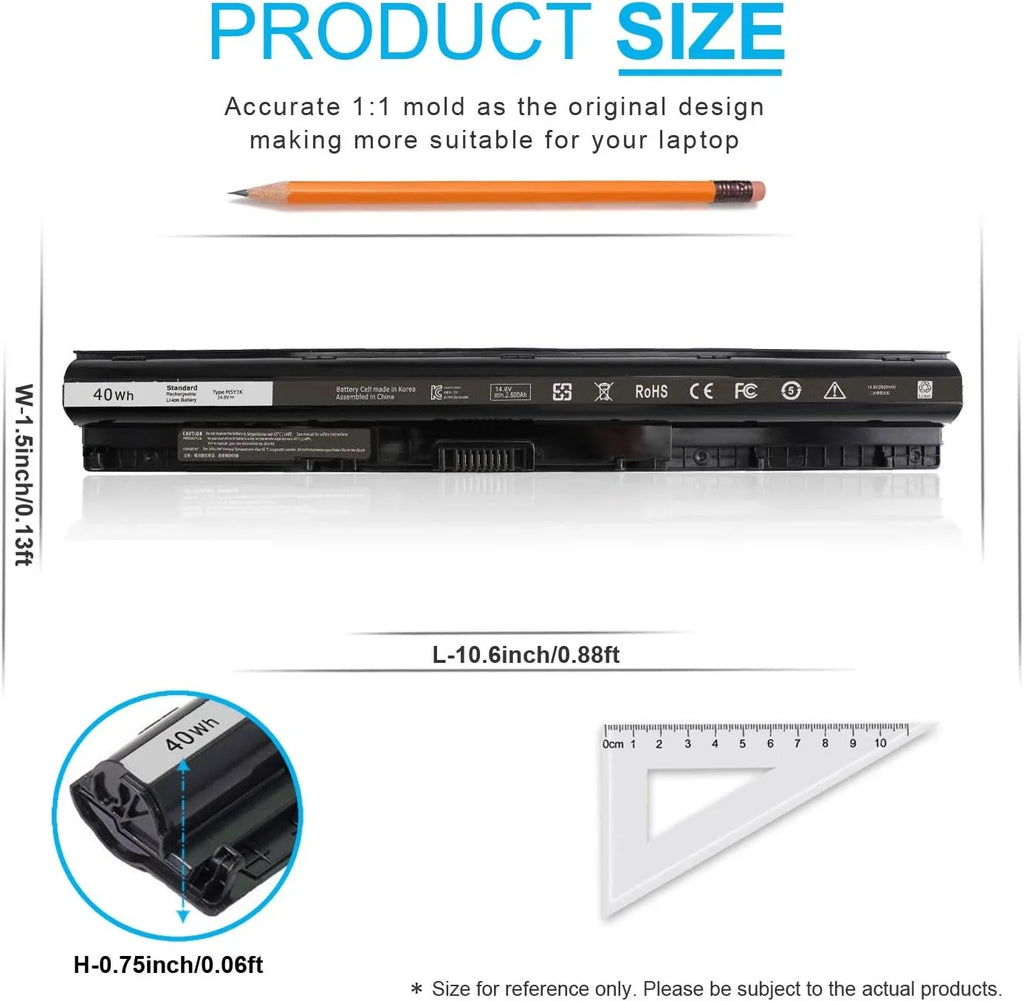 40Wh  14.8V y for Dell Inspiron 15 3000 5000 Series 5559 5566 5555 5558 5758 3552 3567 3558 3551 17 5759