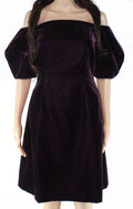 Jill Jill Stuart Women's Velvet Puff-Sleeve Shift Dress (0, Eggplant)