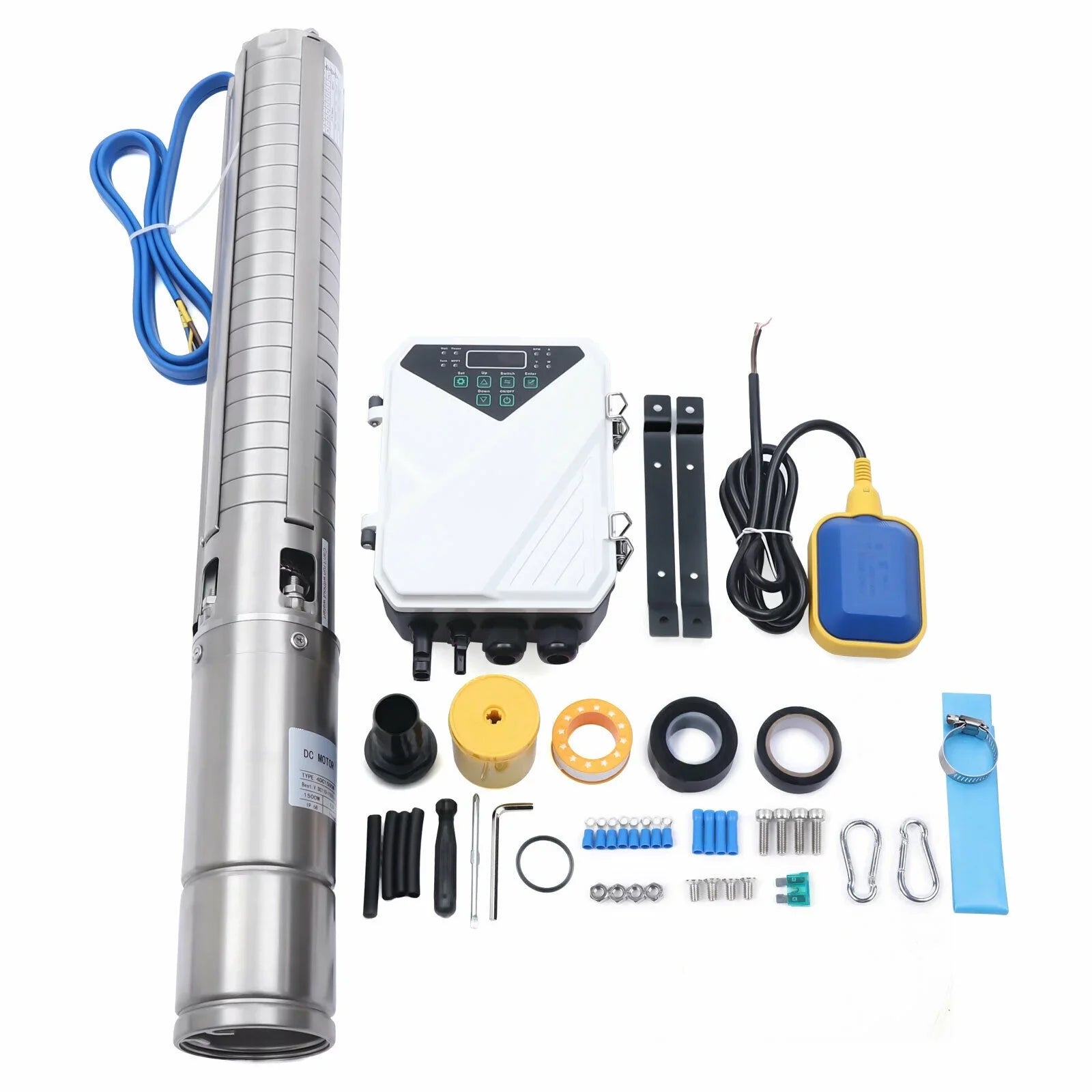 4" 2  110V Solar Water Pump Submersible  Controller Kit  Deep Well Pump