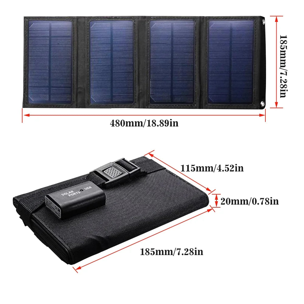 80W Outdoor Foldable  Solar Panel Power Bank for Camping Hiking