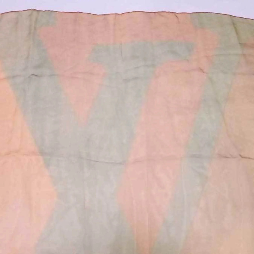Pre-Owned Louis Vuitton Scarf  Logo Orange x Yellow Green 100% Silk Women's (Good)