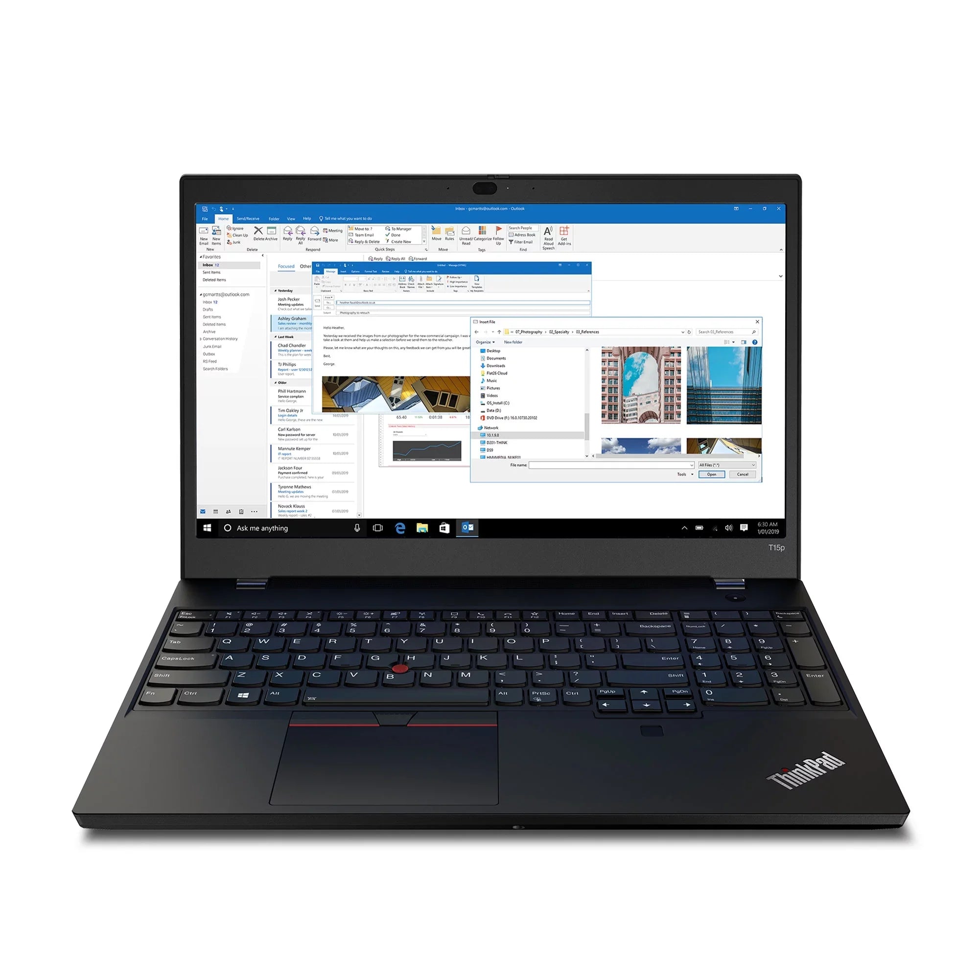 Lenovo ThinkPad T15p Intel Laptop, 15.6"    250 nits, i5-10300H,    Graphics, 8GB, 256GB