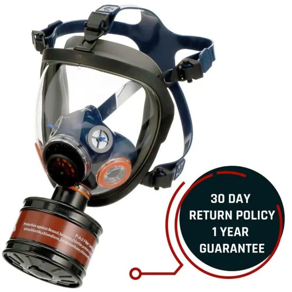'-100X Full Face Survival Respirator Gas Mask with Organic Vapor and Particulate Filtration