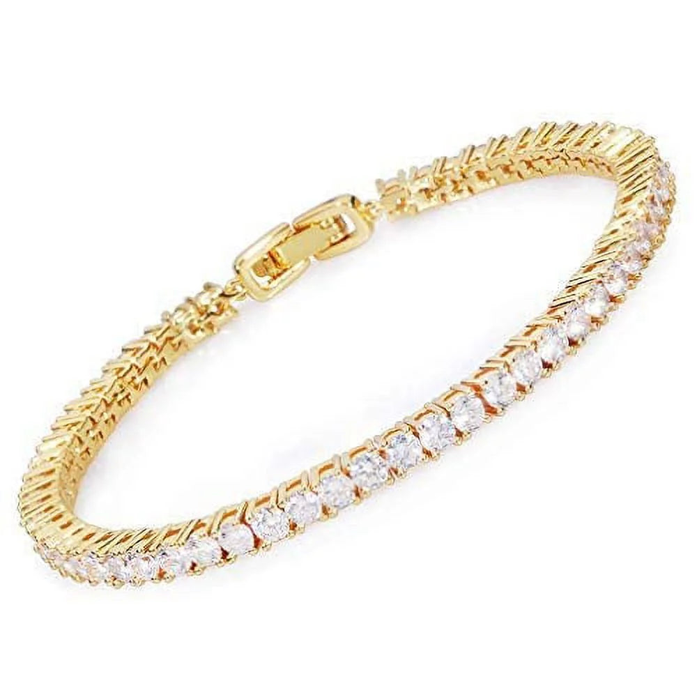 Women's Big Rocks Bezel Colored Dial with Roman Numerals Fully Iced Out Watch w/Matching Bling'ed Out Tennis Bracelet -  ( Gold - Blush)