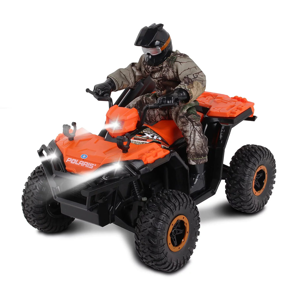 RealTree 1:8 Scale Radio Control Polaris Sportsman  - #81433, With Turbo Boost & Rider, 2.4 GHz , RealTree Edge Camouflage, Officially Licensed, Ages 6+