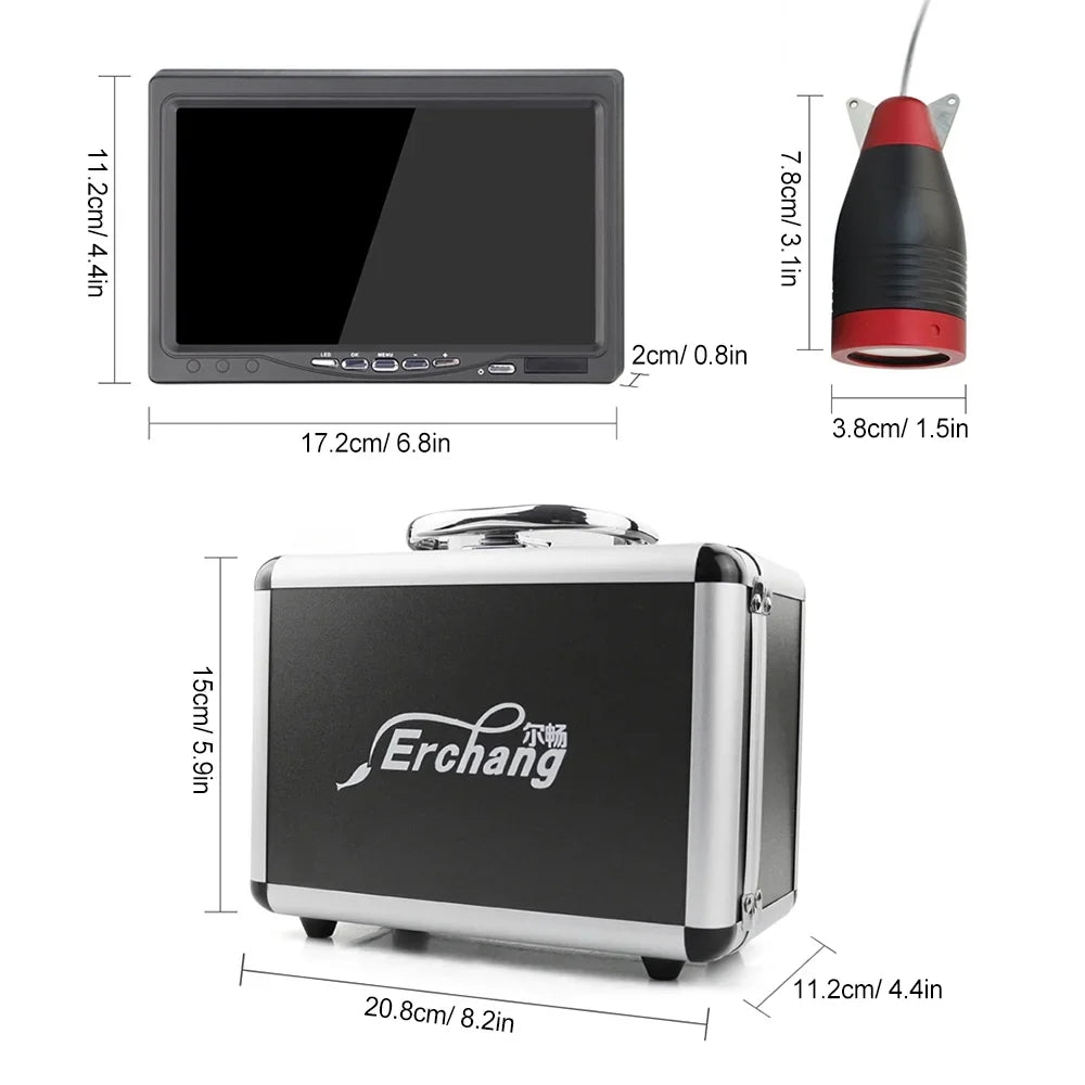 Erchang Underwater Fishing Camera Portable Fish Finder - 7 Inch Screen, Explore  Depths of Boat, Kayak, Lake, and Sea Fishing with Ease