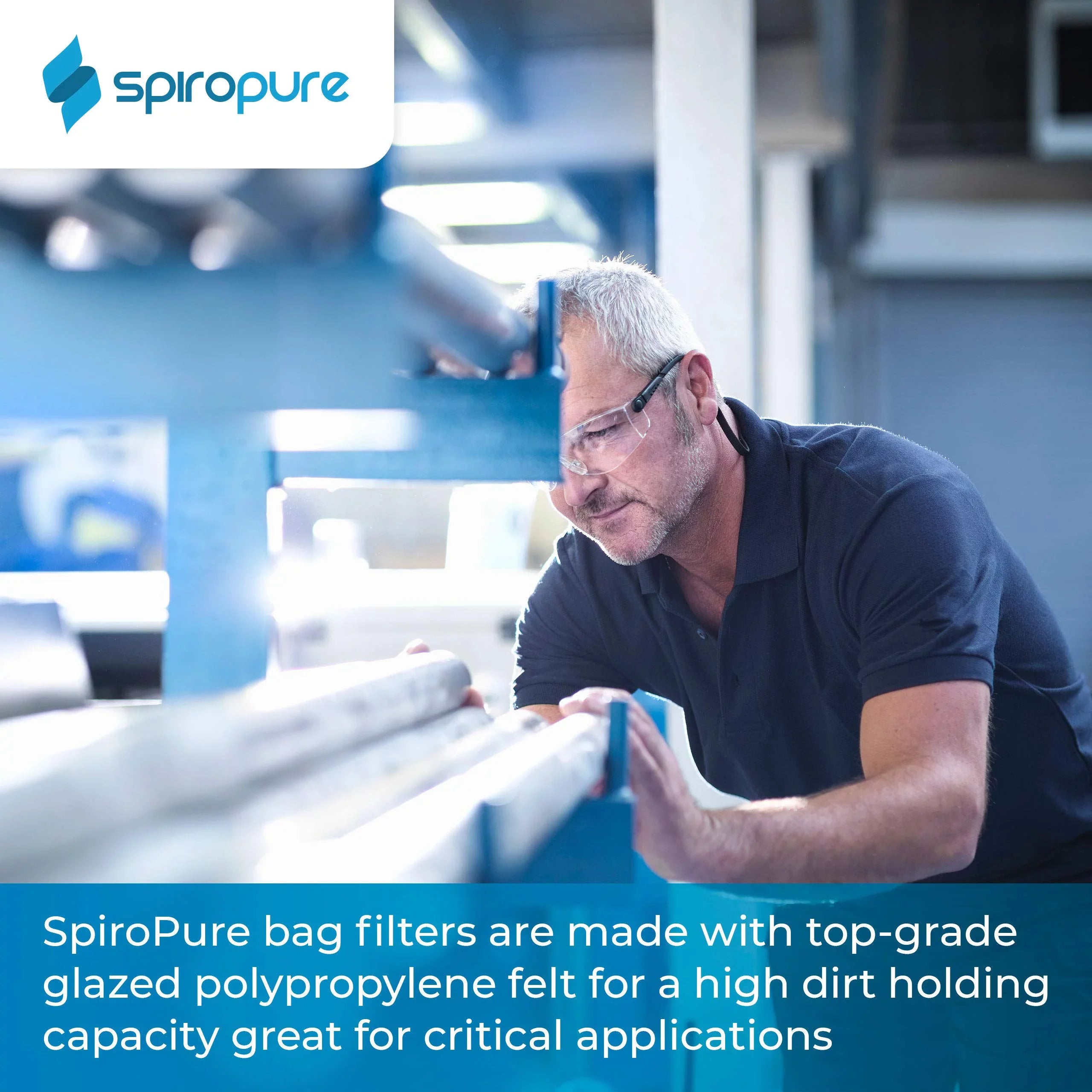 SpiroPure --420-100 100 Micron #4 (20”) Glazed Polypropylene Felt Liquid Bag Filter -420-100 155394-03 (Case of 40)