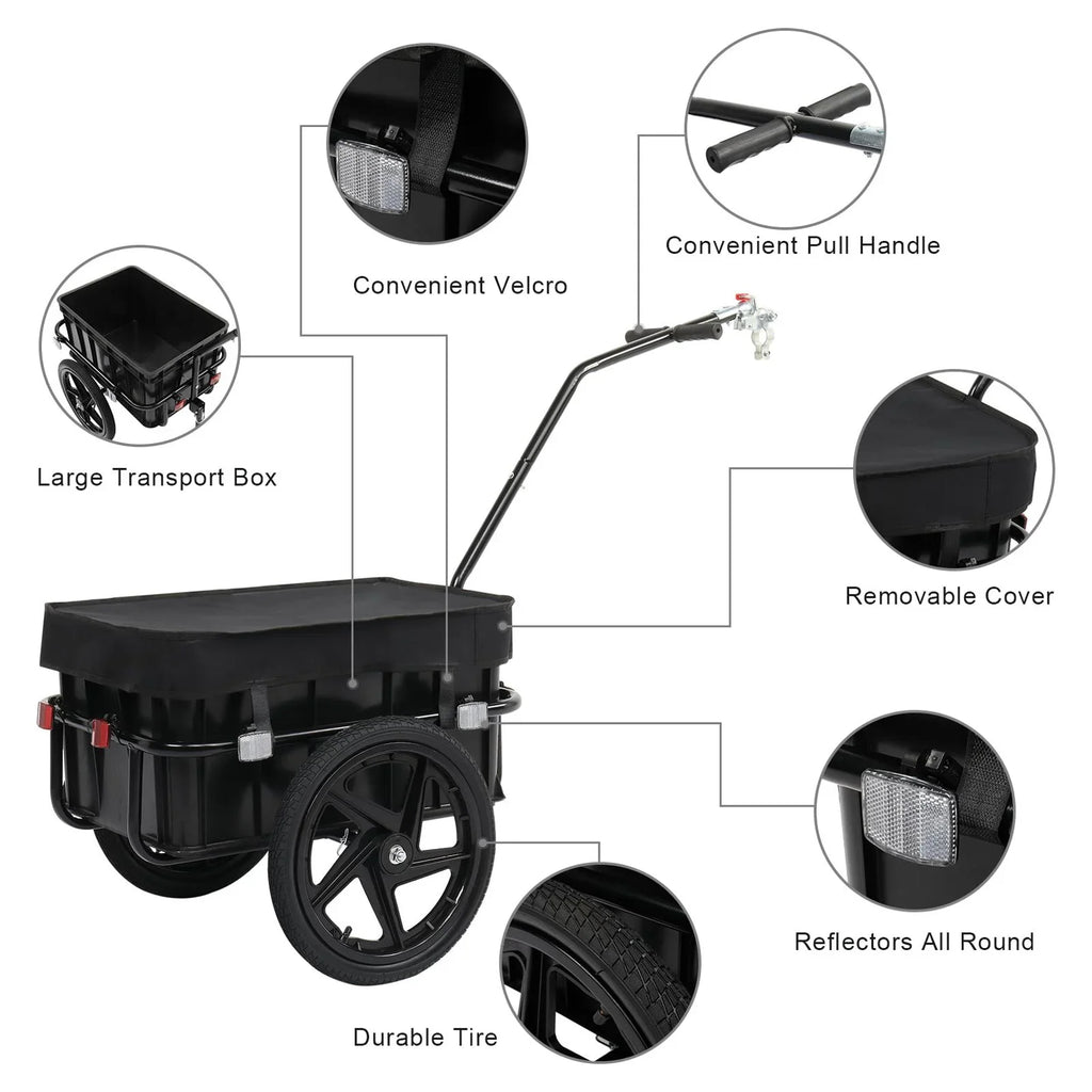 Bike Cargo Trailer, Bicycle Wagon Trailer /Universal Coupler & Waterproof Cover