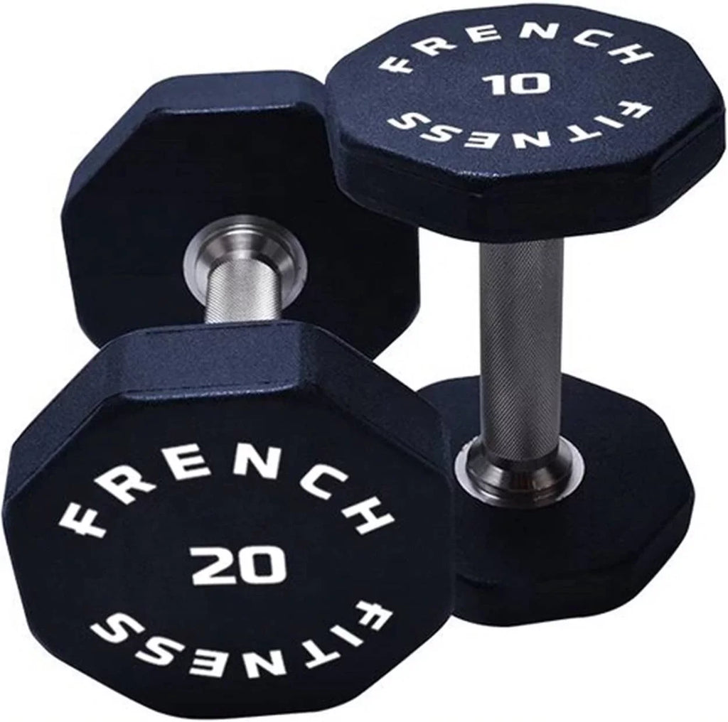 French Fitness Urethane 8 Sided Hex Dumbbell Set, 5-60 lbs (New)