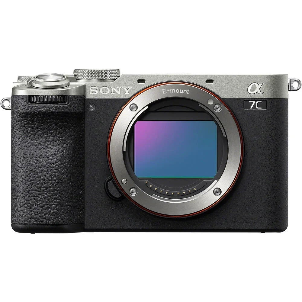 Sony a7C  Full Frame Mirrorless Interchangeable Lens Camera Body Silver -7CM2/ Bundle with Deco Gear Photography Bag Case + Extra Battery + Dual Charger + Tripod + Software Kit & Accessories