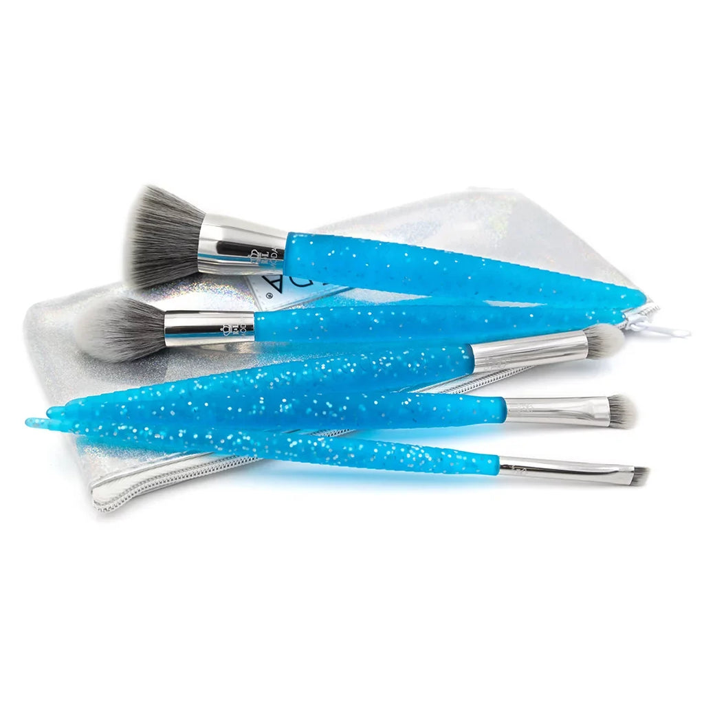 Moda Brush Mythical Blue Fire 6pc Makeup Brush Set, Includes Accentuate, Small Shader, and Crease Makeup Brushes