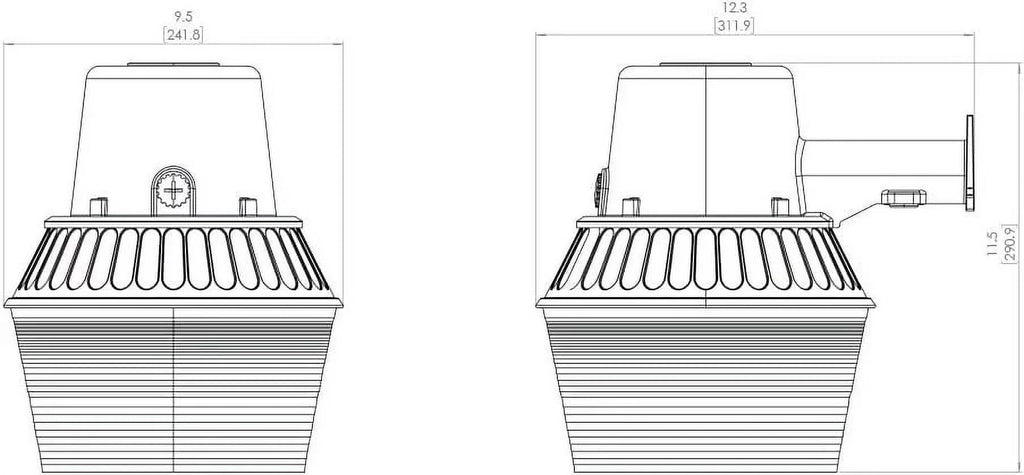 65-Watt Equivalent, Integrated , Metal, Area Light, 4000K, Light Gray
