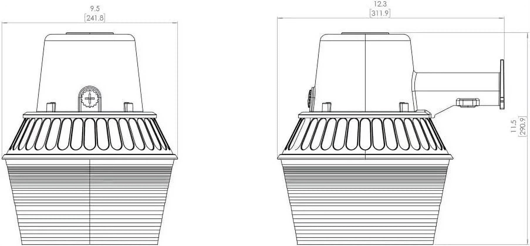 65-Watt Equivalent, Integrated , Metal, Area Light, 4000K, Light Gray