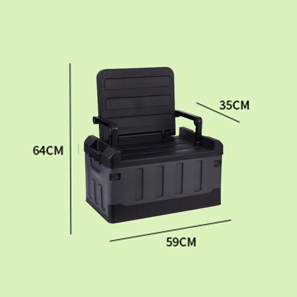 Car Trunk Organizer Crate Car Storage Bins for Sedan Home Office Backpacking Black